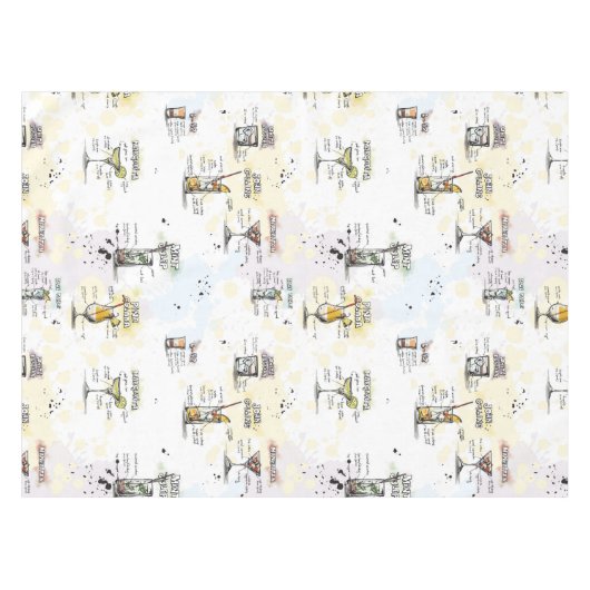 Cocktail Drink Recipe Design Tafelkleed (Voorkant (Horizontaal))