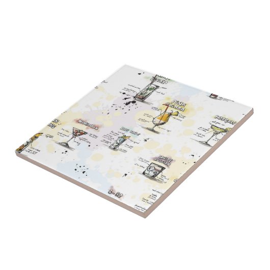 Cocktail Drink Recipe Design Tegeltje (Zijkant)