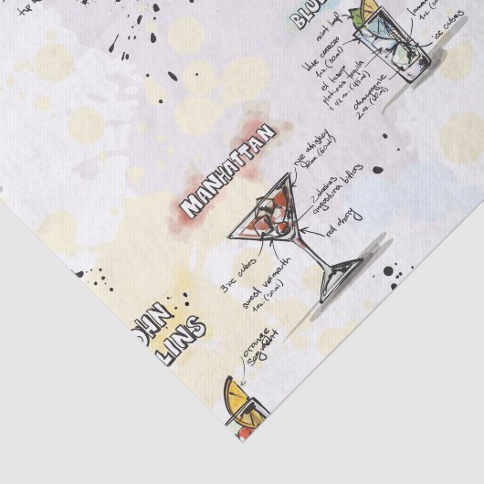 Cocktail Drink Recipe Design Tissuepapier (Detail)