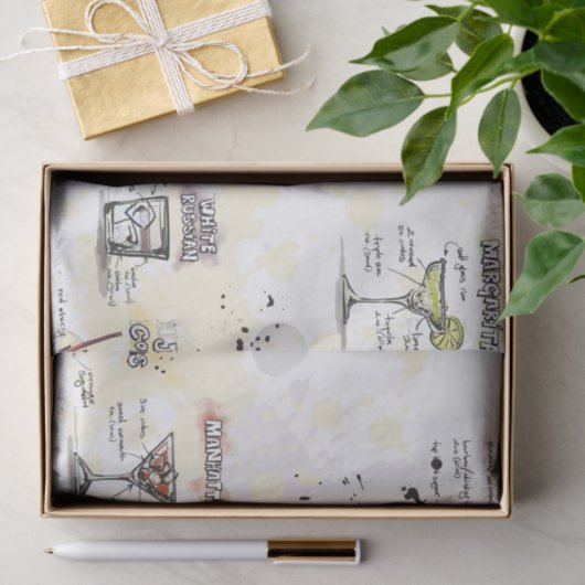 Cocktail Drink Recipe Design Tissuepapier (Geschenk)