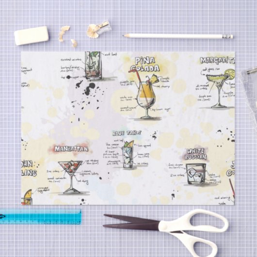 Cocktail Drink Recipe Design Tissuepapier (Craft)