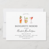 Cocktail Drinken Bachelorette Itinerary Kaart (Voorkant)