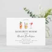 Cocktail Drinken Bachelorette Itinerary Kaart (Staand voorkant)