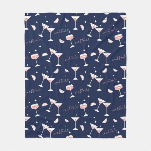 Cocktail-Drinken, bril en limonade Fleece Deken (Voorkant)