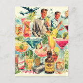  cocktail Drinken illustratie Briefkaart (Voorkant)