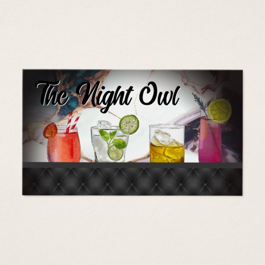 Cocktail Drinken | Marmer | Bekleding Visitekaartje (Voorkant)