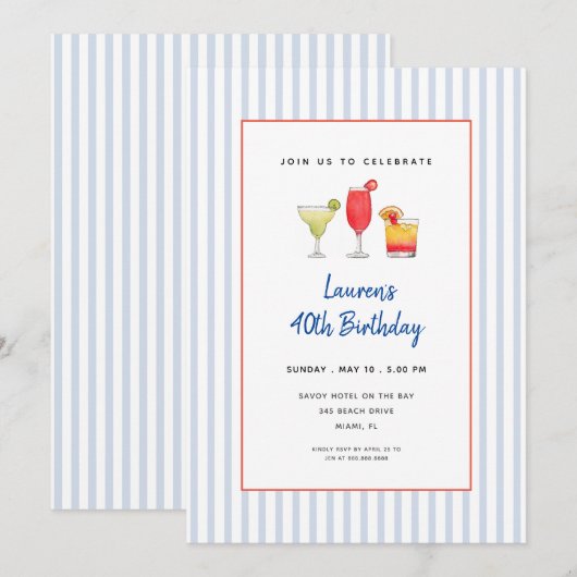 Cocktail drinken Zwembad Party Volwassen Verjaarda Kaart (Voorkant / Achterkant)