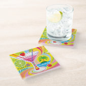 Cocktail Eiland Glazen Onderzetter (Schuin)