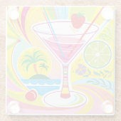 Cocktail Eiland Glazen Onderzetter (Achterkant)