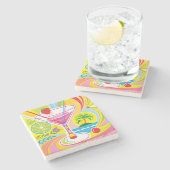Cocktail Eiland Stenen Onderzetter (Zijkant)