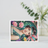 Cocktail-elegantie uit de jaren 20 Flapper Girl Briefkaart (Staand voorkant)