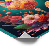 Cocktail en bloemen poster (Hoek)