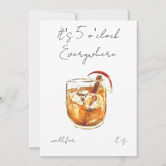 Cocktail en Canape's Pensioen Kaart (Voorkant)
