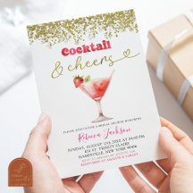 Cocktail en Cheers Roze Gouden Bruidsfeest