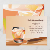 Cocktail en cigar Invitation Kaart (Voorkant / Achterkant)