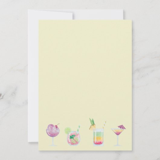 Cocktail en drink-uitnodiging kaart (Achterkant)