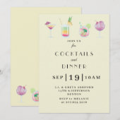 Cocktail en drink-uitnodiging kaart (Voorkant / Achterkant)