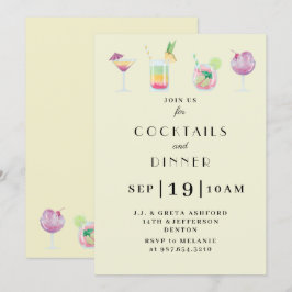 Cocktail en drink-uitnodiging kaart