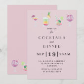 Cocktail en drink-uitnodiging kaart (Voorkant / Achterkant)