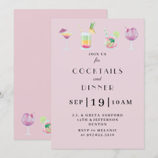 Cocktail en drink-uitnodiging kaart