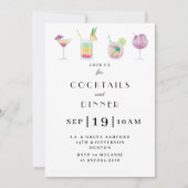 Cocktail en drink-uitnodiging kaart (Voorkant)