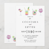 Cocktail en drink-uitnodiging kaart (Voorkant / Achterkant)