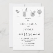 Cocktail en drink-uitnodiging kaart (Voorkant)