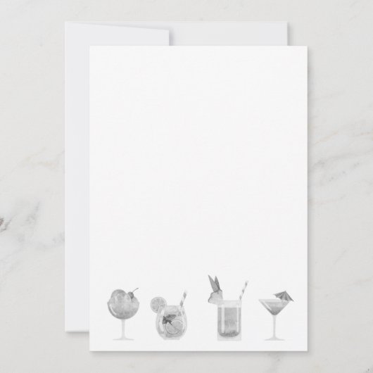 Cocktail en drink-uitnodiging kaart (Achterkant)