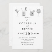 Cocktail en drink-uitnodiging kaart (Voorkant / Achterkant)