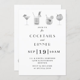 Cocktail en drink-uitnodiging kaart