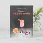 Cocktail en Fruit Happy Hour-uitnodiging Kaart (Staand voorkant)