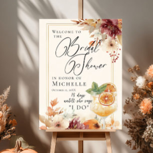 Cocktail en Herfst Bloemen Vrijgezellenfeest Welko Poster