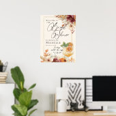 Cocktail en Herfst Bloemen Vrijgezellenfeest Welko Poster (Thuiskantoor)