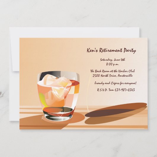 Cocktail- en sigaaruitnodiging kaart (Voorkant)