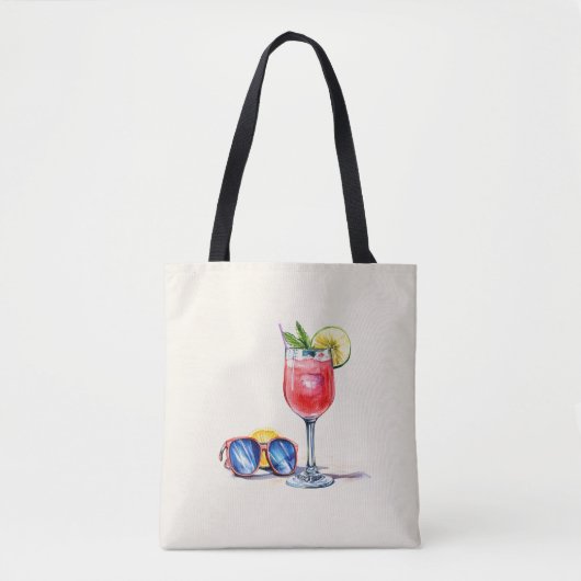 Cocktail en zonnebril tote bag (Voorkant)