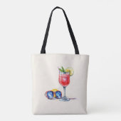 Cocktail en zonnebril tote bag (Achterkant)