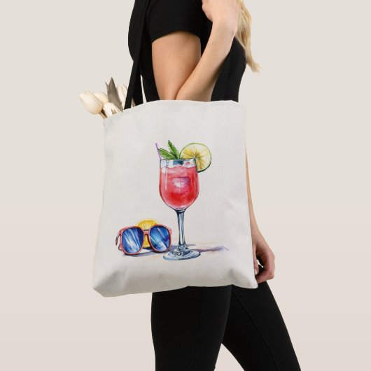Cocktail en zonnebril tote bag (Dichtbij)