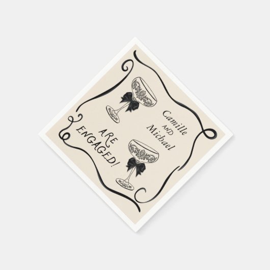 Cocktail Engagement Party Napkins Servet (Hoek)
