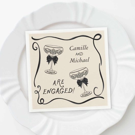 Cocktail Engagement Party Napkins Servet