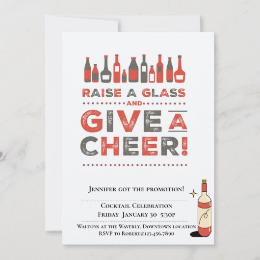 Cocktail Evenement Uitnodiging Kerstmis (Voorkant)