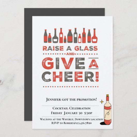 Cocktail Evenement Uitnodiging Kerstmis (Voorkant / Achterkant)