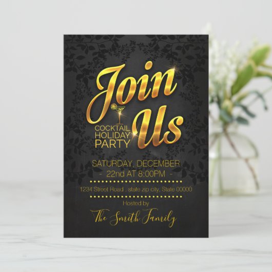 Cocktail feestje kaart (Staand voorkant)