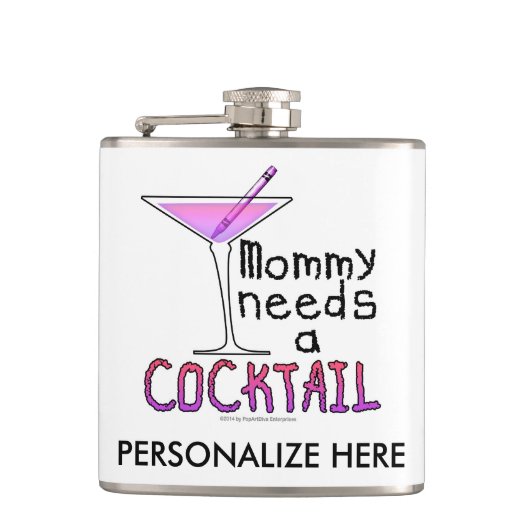 COCKTAIL FLASK - Mama heeft een COCKTAIL nodig! Heupfles (Voorkant)