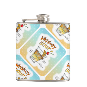 COCKTAIL FLASK - WHISKEY SOUR RECIPE COCKTAIL ART HEUPFLES