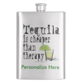 COCKTAIL FLASKS, TEQUILA IS KAPER DAN THERAPIE HEUPFLES (Voorkant)