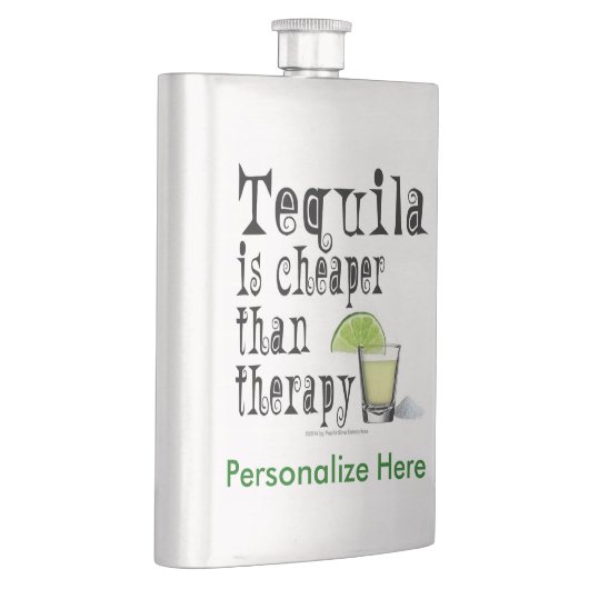 COCKTAIL FLASKS, TEQUILA IS KAPER DAN THERAPIE HEUPFLES (Rechts)