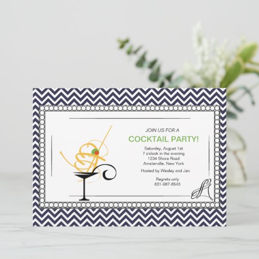 Cocktail Formele uitnodiging (Staand voorkant)