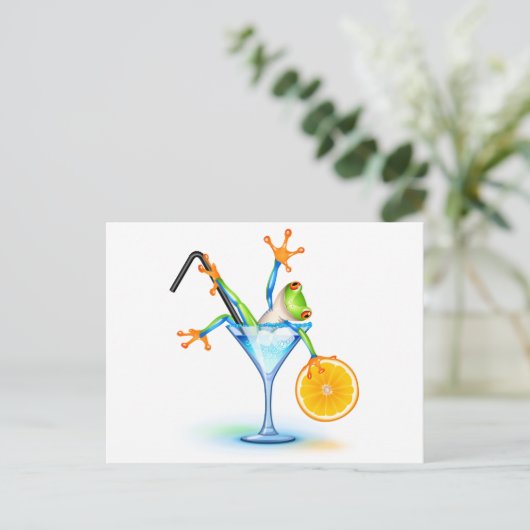 Cocktail Frog Briefkaart (Staand voorkant)