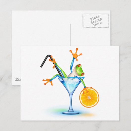 Cocktail Frog Briefkaart (Voorkant / Achterkant)