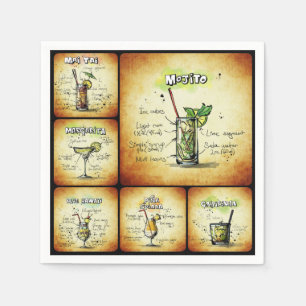 Cocktail Geïnspireerde luiers - Mojito Drink Art Servet